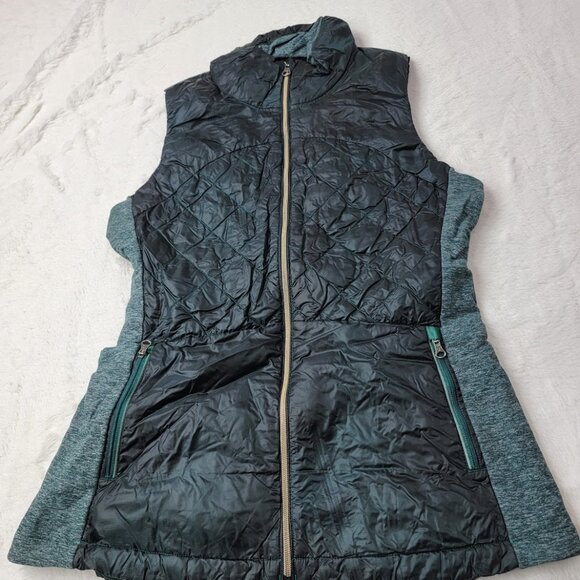 Lululemon Women's Dark Teal Down For A Run Slim Full-Zip Puffer Vest Size 10 - Picture 2 of 7